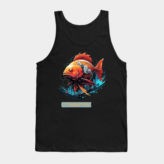 Cyber Fish Tank Top by FrogandFog